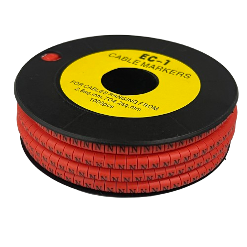 Grippes N Marker Red 2.6mm to 4.2mm 1000pcs cable management markers on black spool