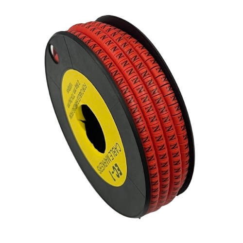 Grippes cable management N Marker Red 2.6mm to 4.2mm 1000pcs red marker wrap on black spool