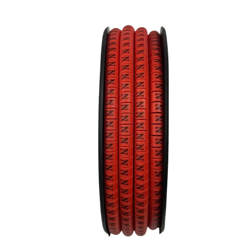 Grippes cable management N Marker Red 2.6mm to 4.2mm 1000pcs on spool for wire identification