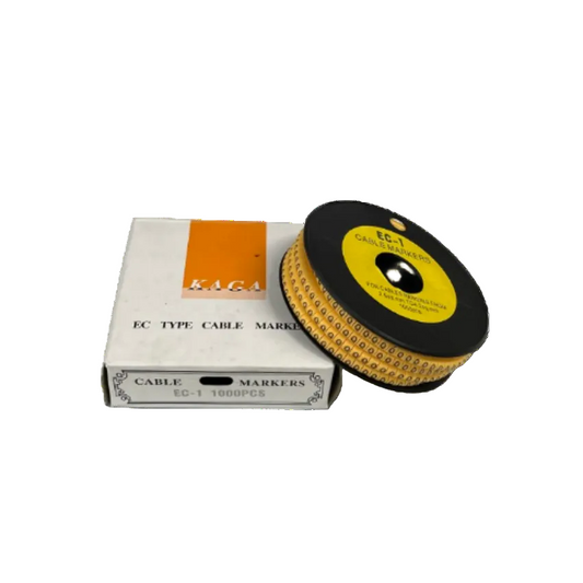Q Marker 2.6mm to 4.2mm cable management markers on a spool with packaging box from China