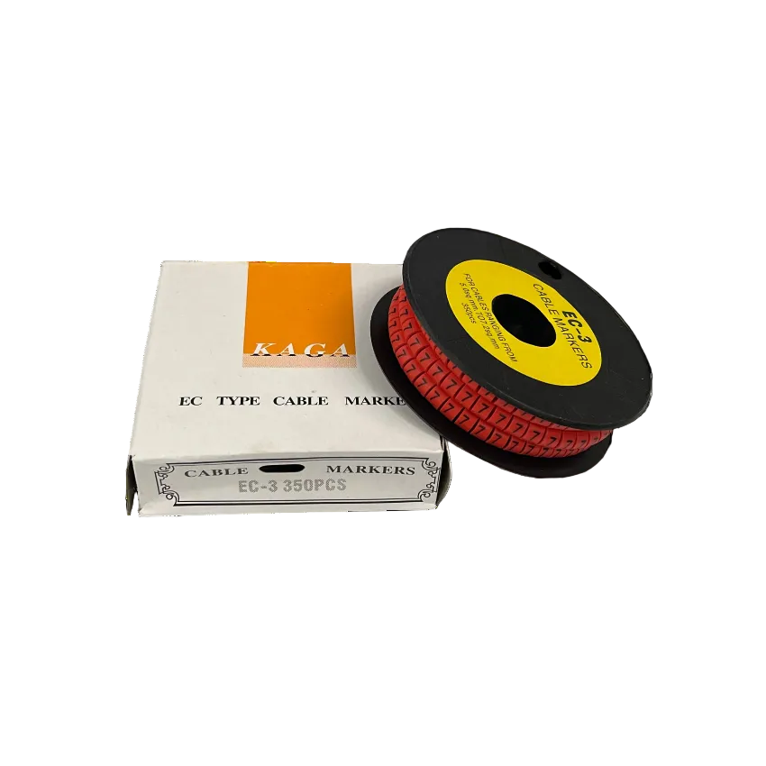 Grippes red cable markers 5mm to 7mm on a spool, ideal for effective cable organization