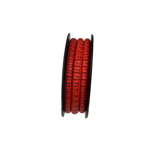 Grippes red cable markers 5mm to 7mm on a spool for organized cable management