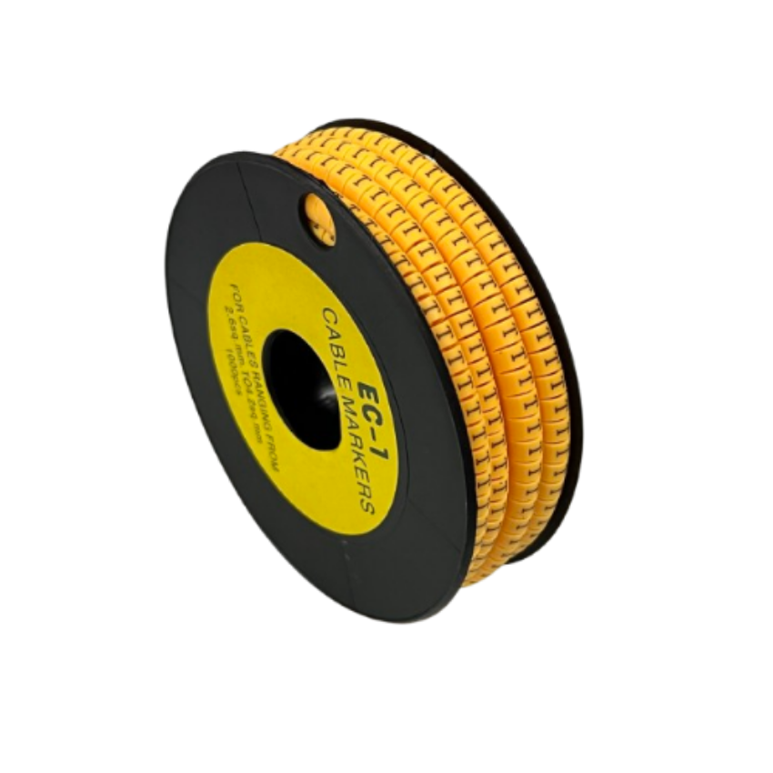 China made T Marker 2.6mm to 4.2mm cable management markers on black spool for cable organization