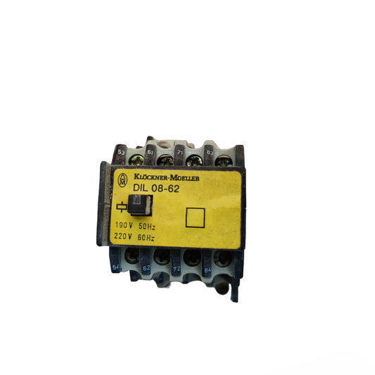 Klockner Moeller industrial 10A contactor switch with yellow label and multiple terminals