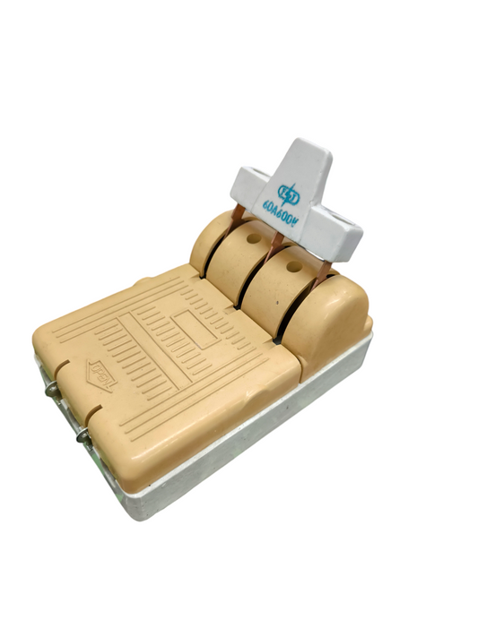 Taiyou Knife Switch 60A 3 Pole 3 Phase Single Throw with beige and white insulated body