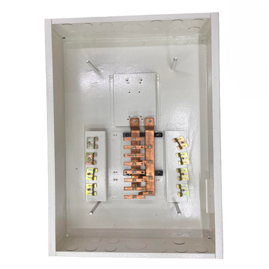 Koten 2 pole panel board 8 branches with copper busbars and white metal enclosure