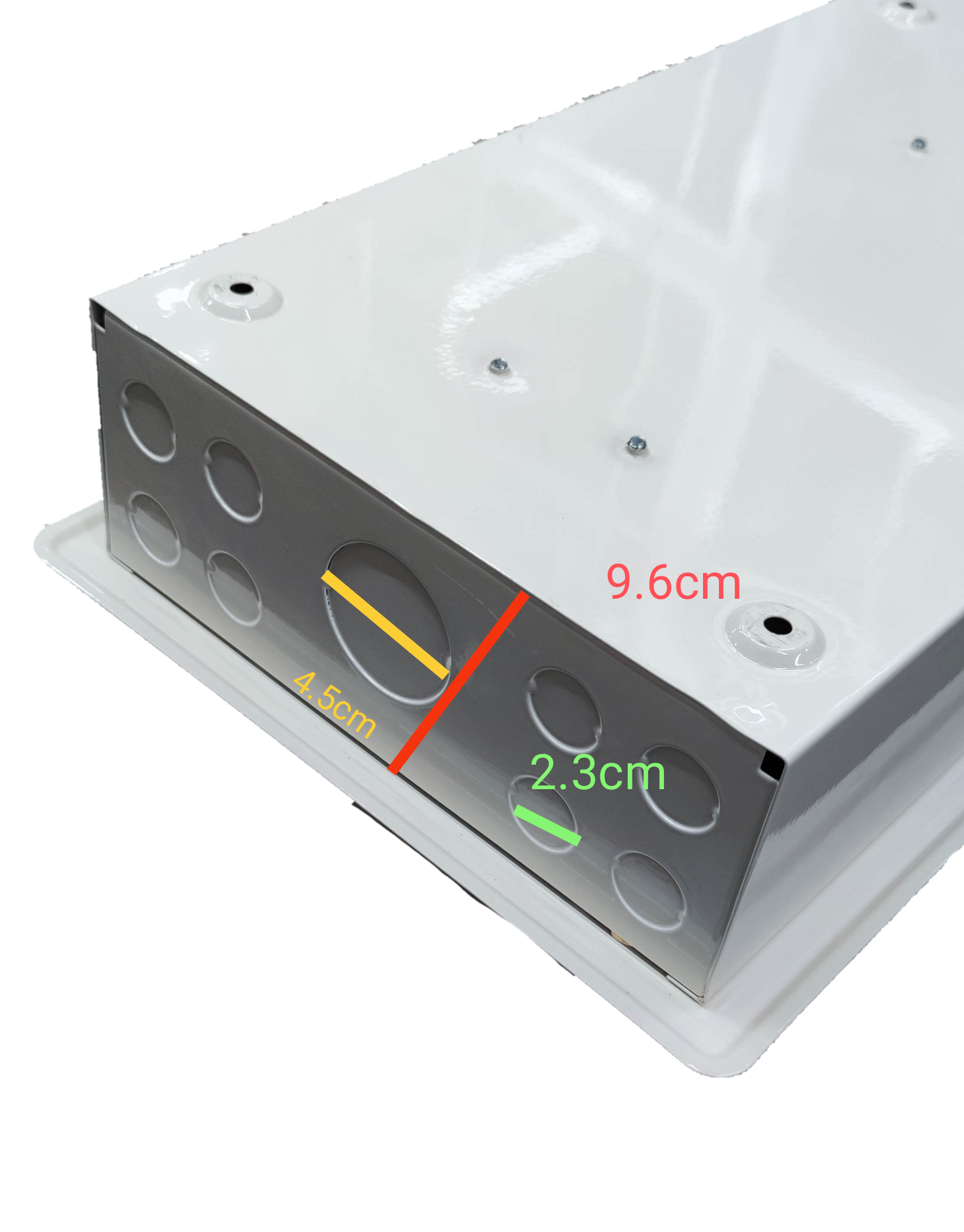 Koten panel board 125A 2P main with detailed dimensions and cutouts for electrical circuitry installations