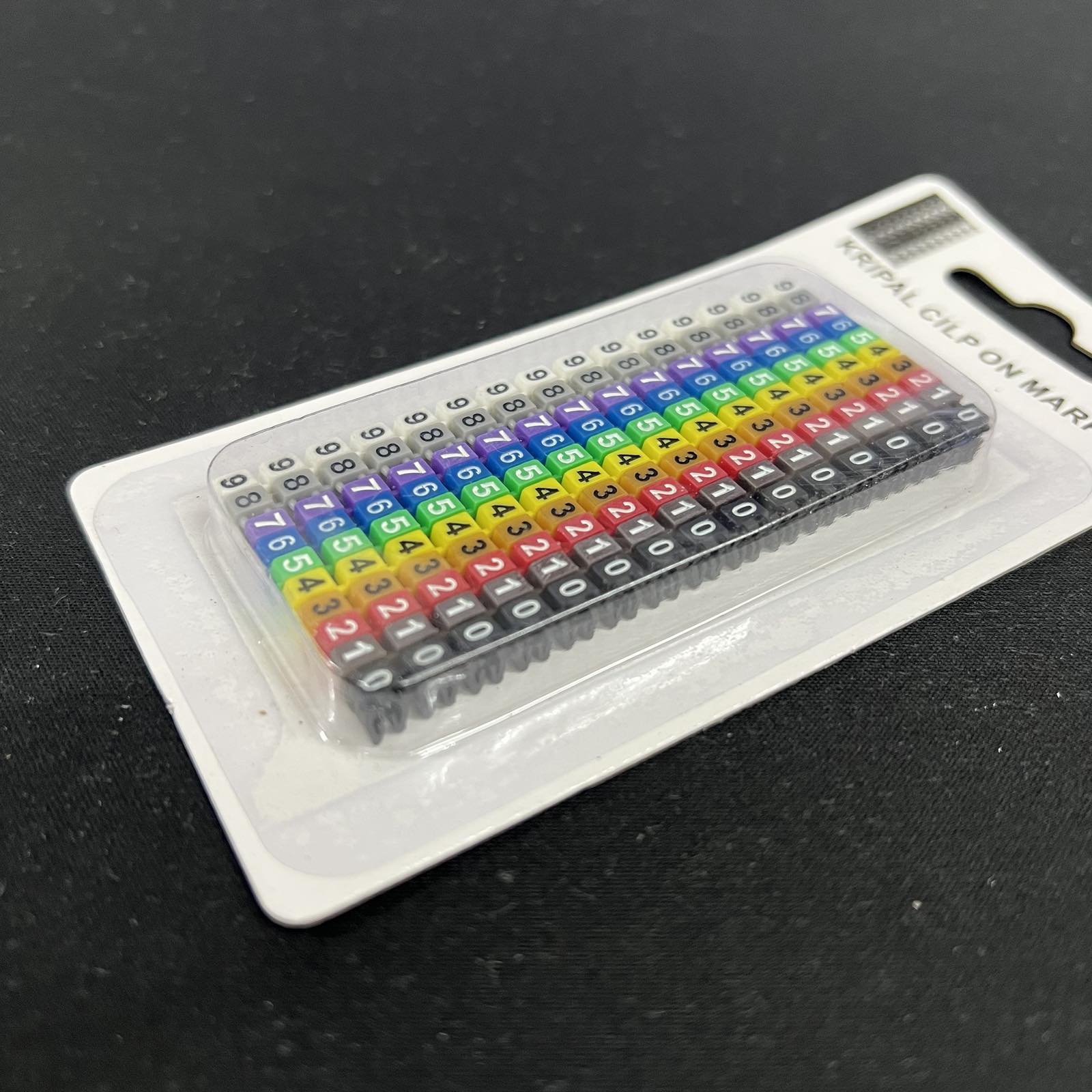 Grippes Cable Marker Clip On 0-9 Assorted in vibrant colors for easy cable identification