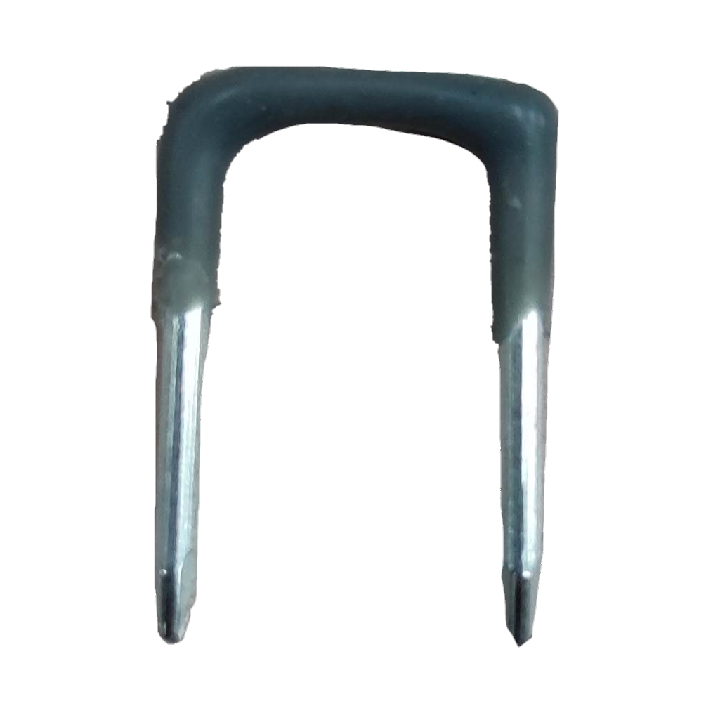 KS insulated staple approximated cable management clip with protective covering for secure wiring