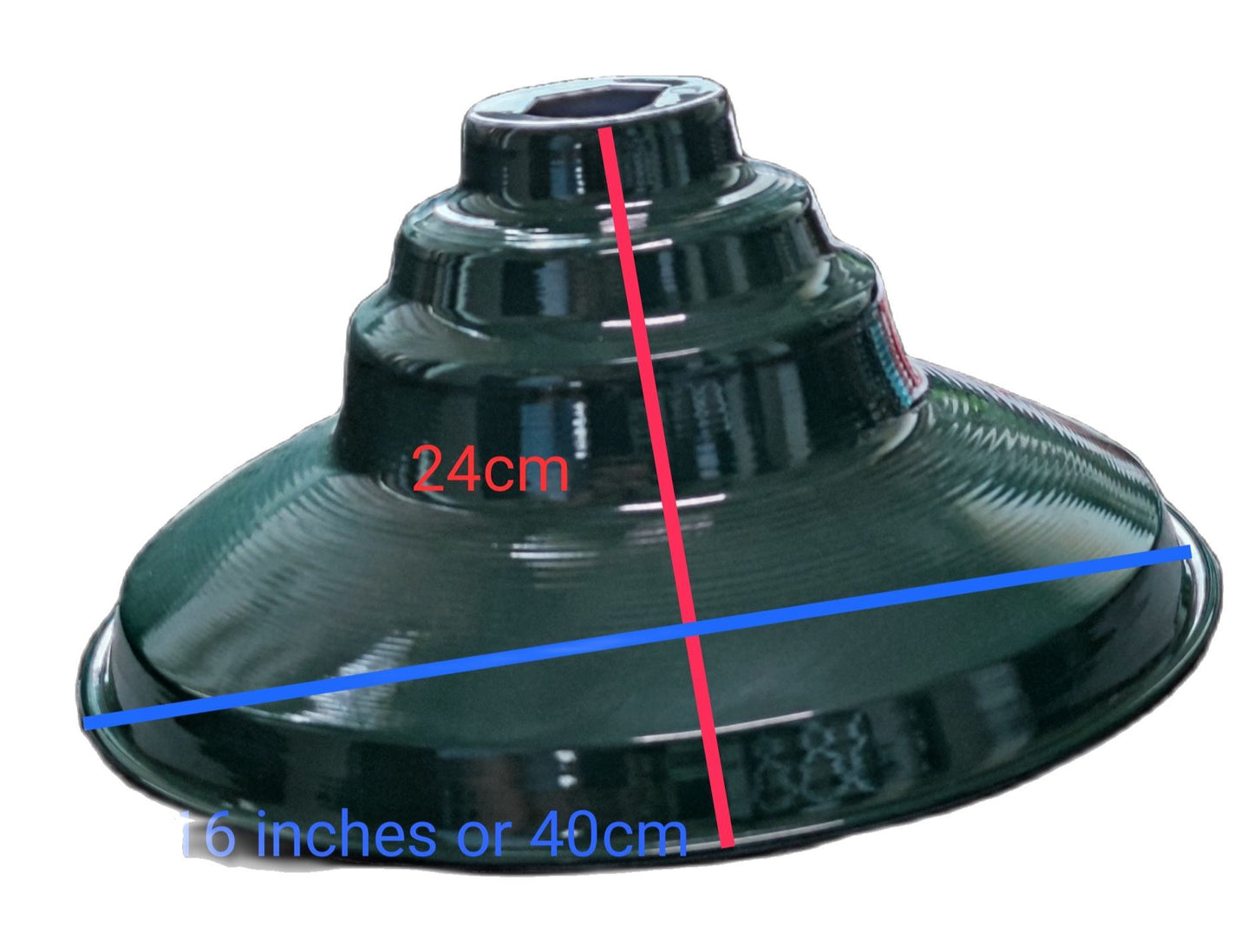 Amco 16 inch lamp cover with E40 socket in dark green, perfect for lighting installations