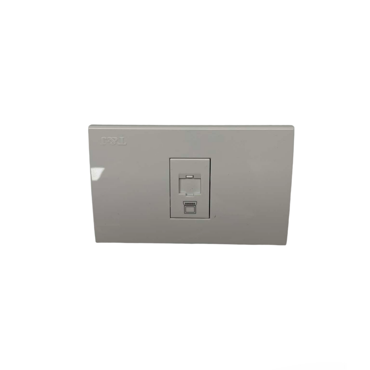 T&J LAN Outlet with Plate Cat6 Outlet in beige color for network connectivity