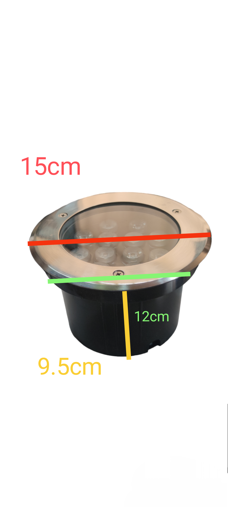 12W LED Pool Lights 12VDC stainless steel underwater pool light with 15cm diameter and 12cm depth