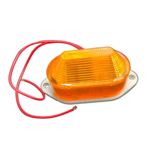 Denko LED Warning Light with Siren 12V DC amber work and safety light with red wiring