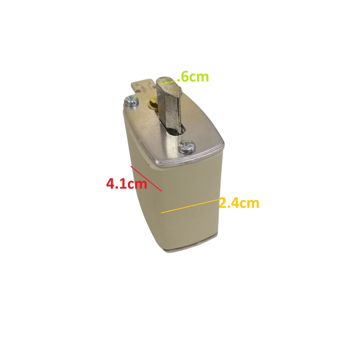 Linder 125A gG-gL NH-Type Fuse Link with metal top and cream-colored body for electrical circuitry
