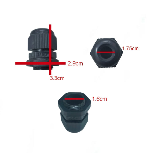 Grippes Cable Gland M20 Black (6-12mm)