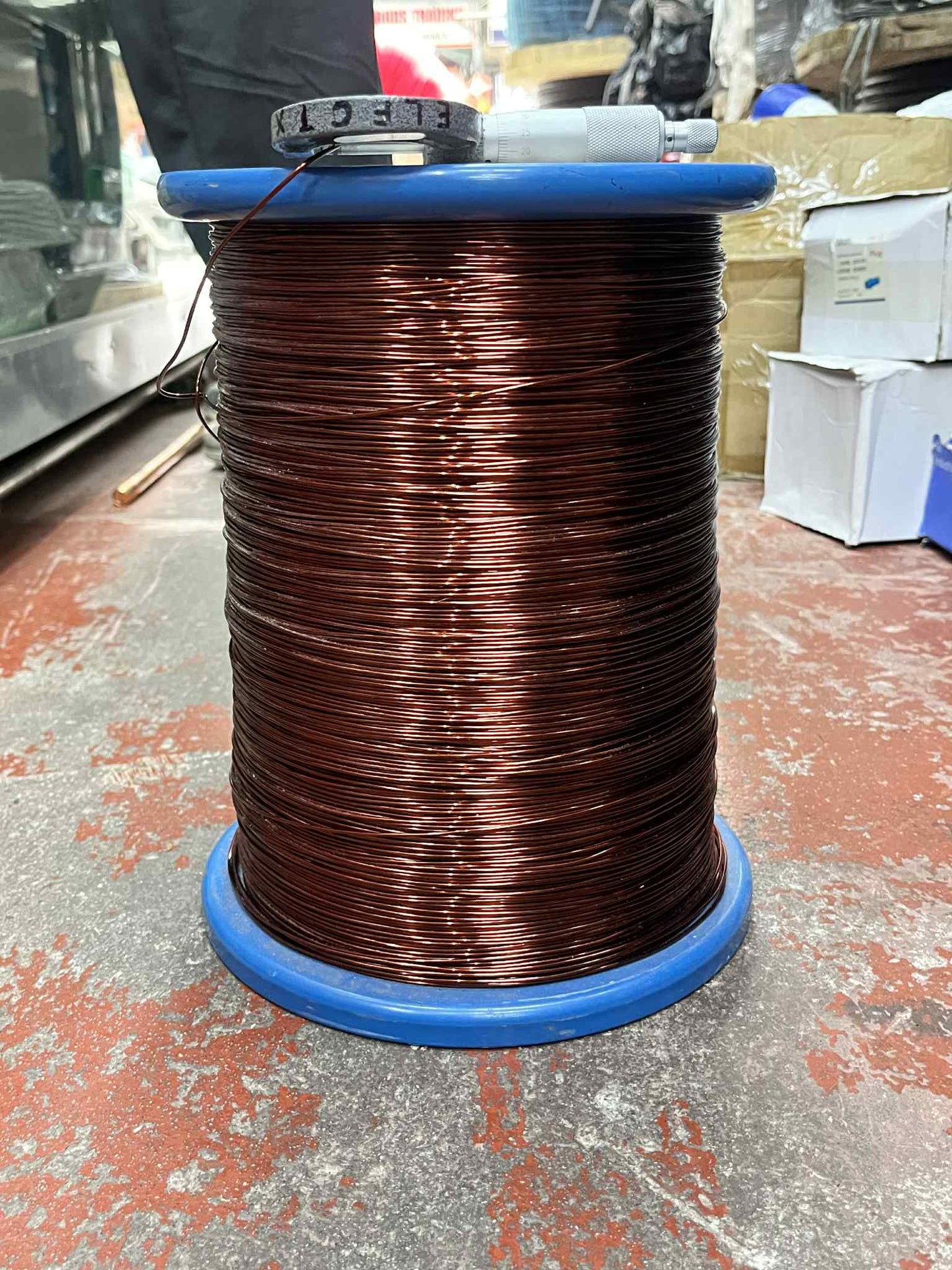Philflex Magnet Wire AWG 16 Heavy Formix on a blue spool for electrical and manufacturing use
