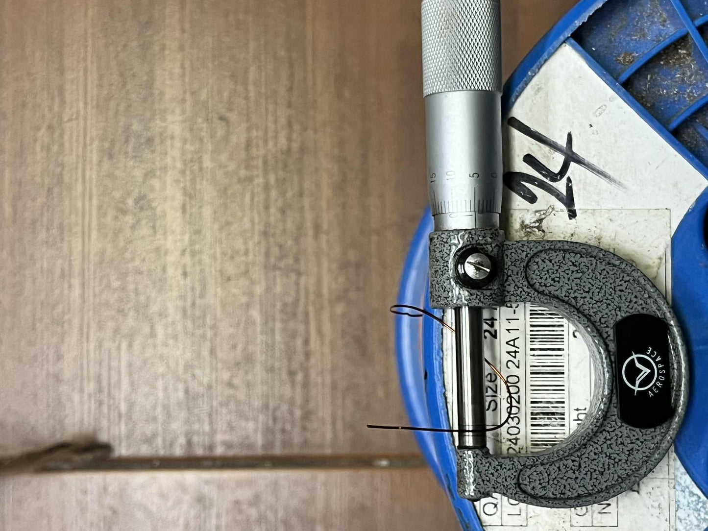 Philflex Magnet wire AWG 24 Heavy Formix 400G being measured for quality assurance