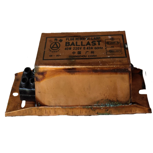 Triangle 40W Magnetic Ballast 60HZ 220V for fluorescent lighting applications with durable metal casing