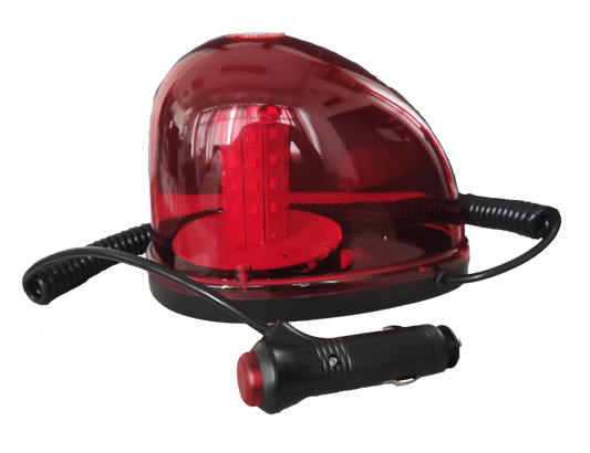 Code Red magnetic base emergency light 12V 24V with red dome and power cord for safety use