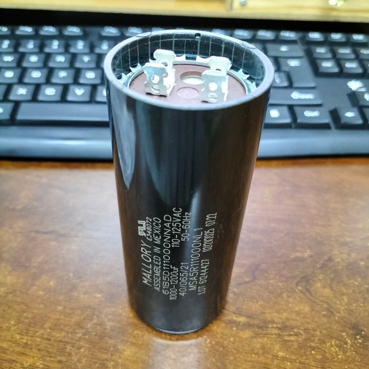 Mallory motor start capacitor 1000-1200uF for electrical motors and circuitry applications