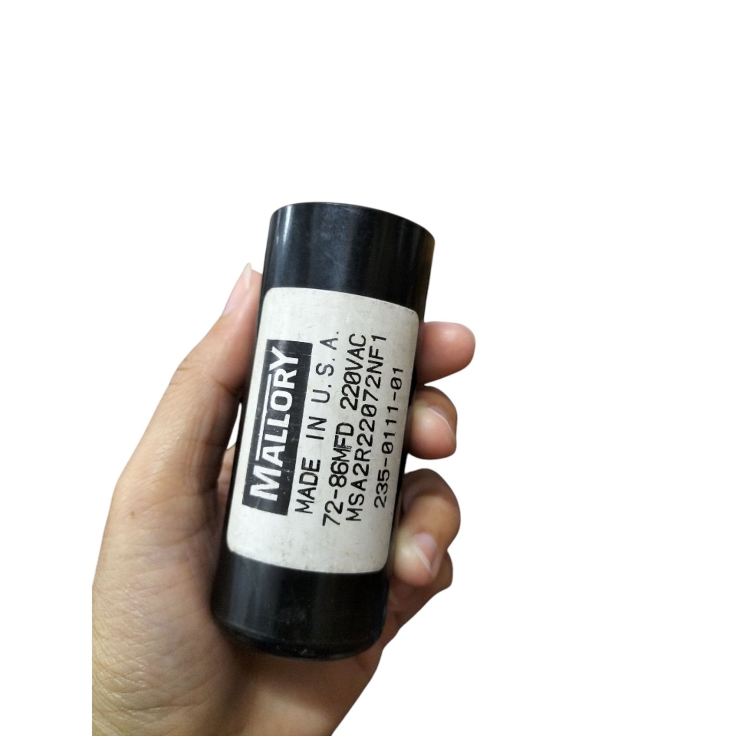 Mallory Starting Capacitor 72-86MFD for electrical circuits, compact design for reliable performance