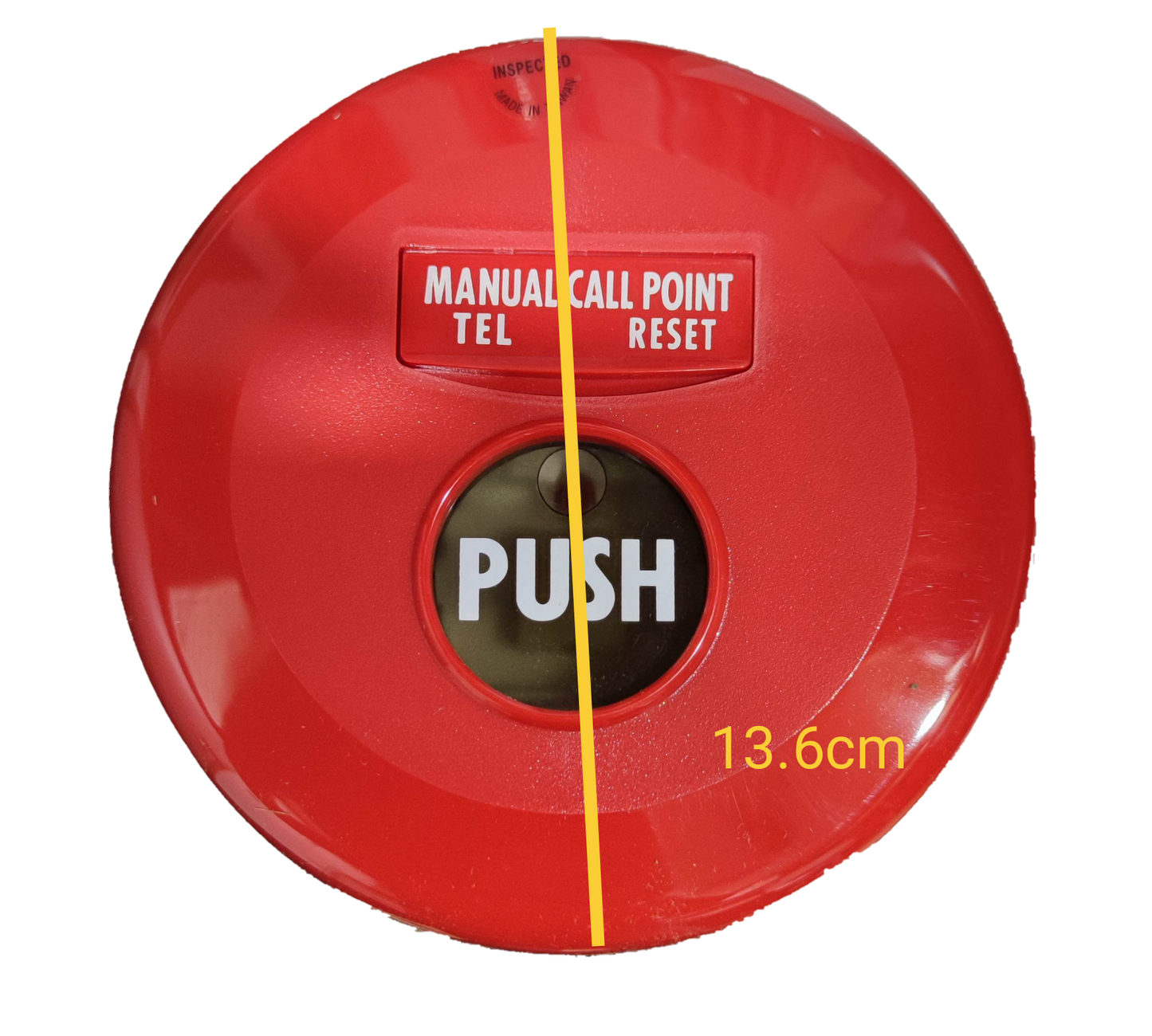 Horing Lih manual call point round fire alarm detector in red with push button and reset function