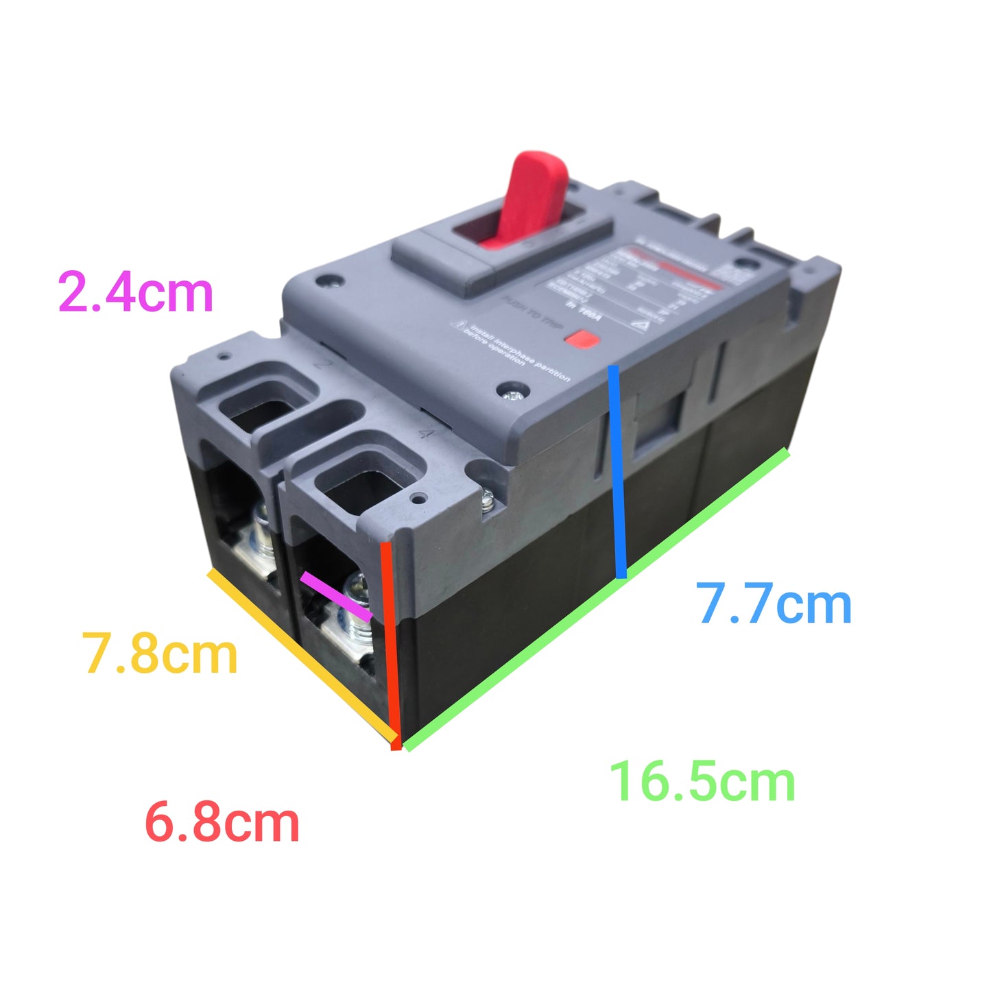 Himel 250A 2 Pole 220V 36KAIC 400V AC MCCB molded case circuit breaker with dimensions
