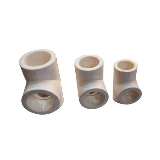 Meco PPR tee coupling 25mm pipe fitting in three different sizes for plumbing applications