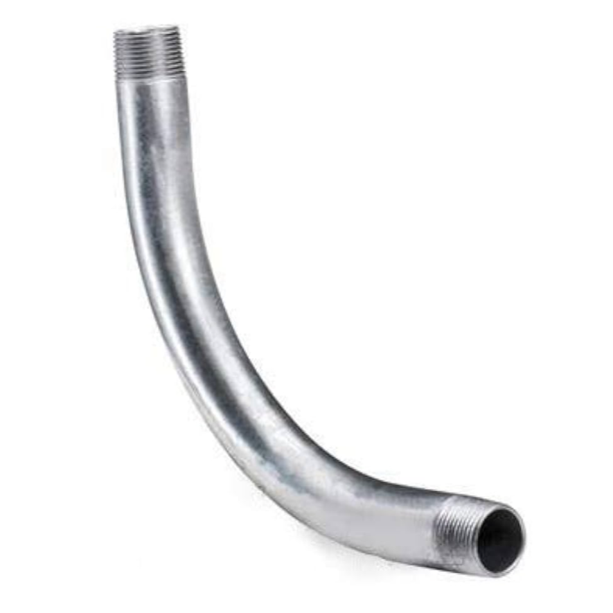 Metal Conduit Elbow 20mm x 3 Meters curved galvanized steel pipe with threaded ends
