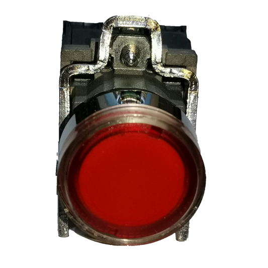 Sassin metal push button with indicator light in red for easy visibility and control