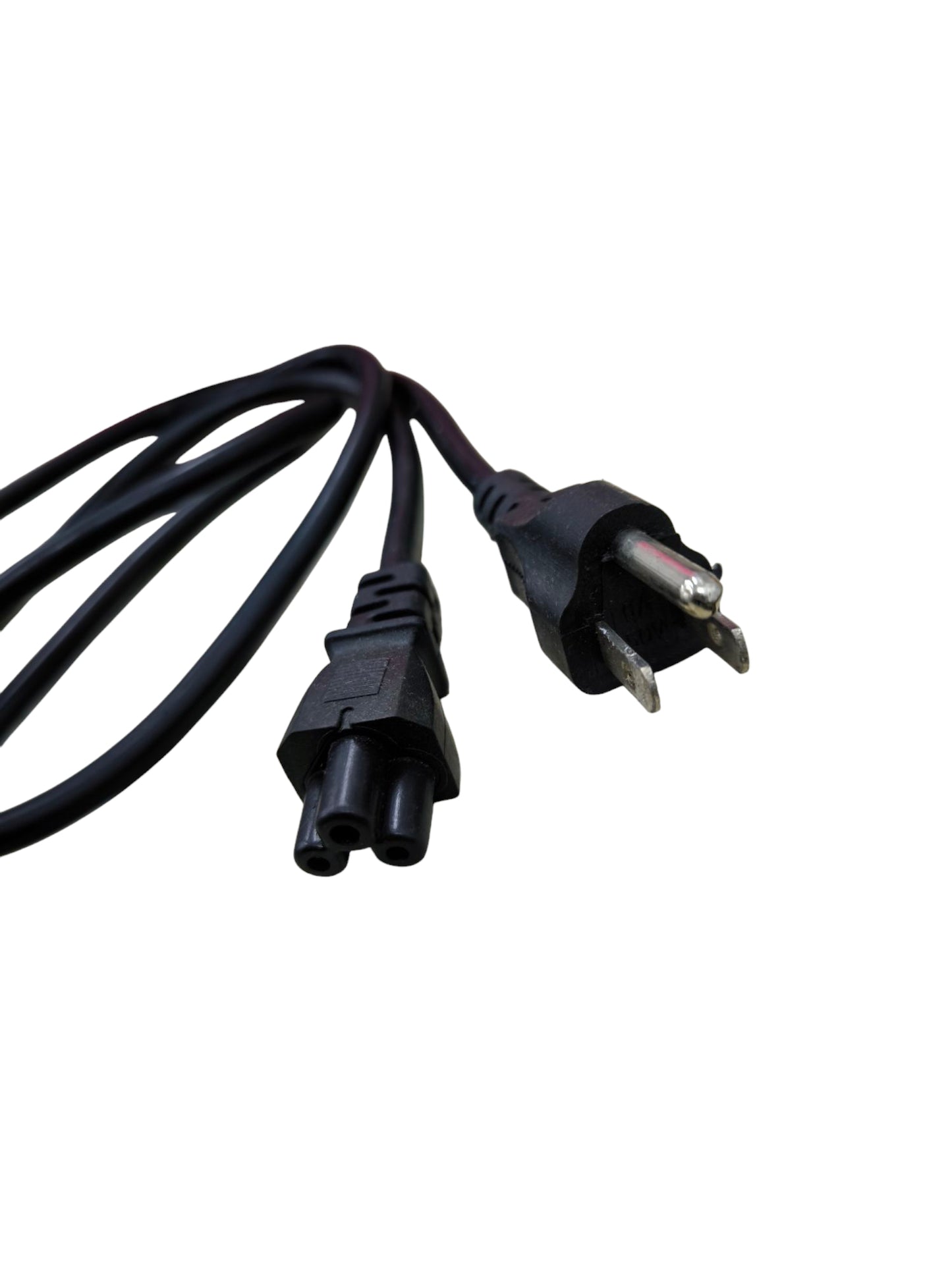 Black Mickey Mouse AC power cord with three-prong plug and female connector for power adaptors