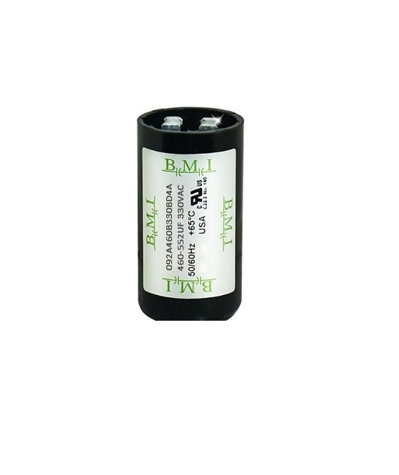 BMI Motor Starting Capacitor 460-552 UF black cylindrical electrical component for HVAC motors