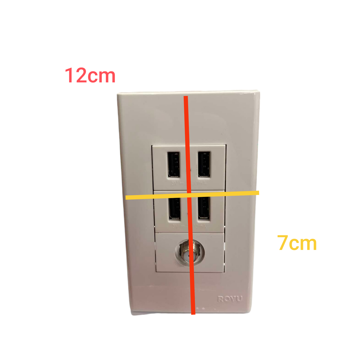 Royu multi port USB electrical outlet 2100mAh with two USB ports and standard plug features