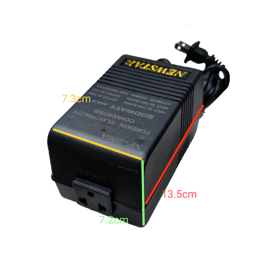Newstar Step Down Transformer 200W NF-200A for door chimes with power cord and output socket
