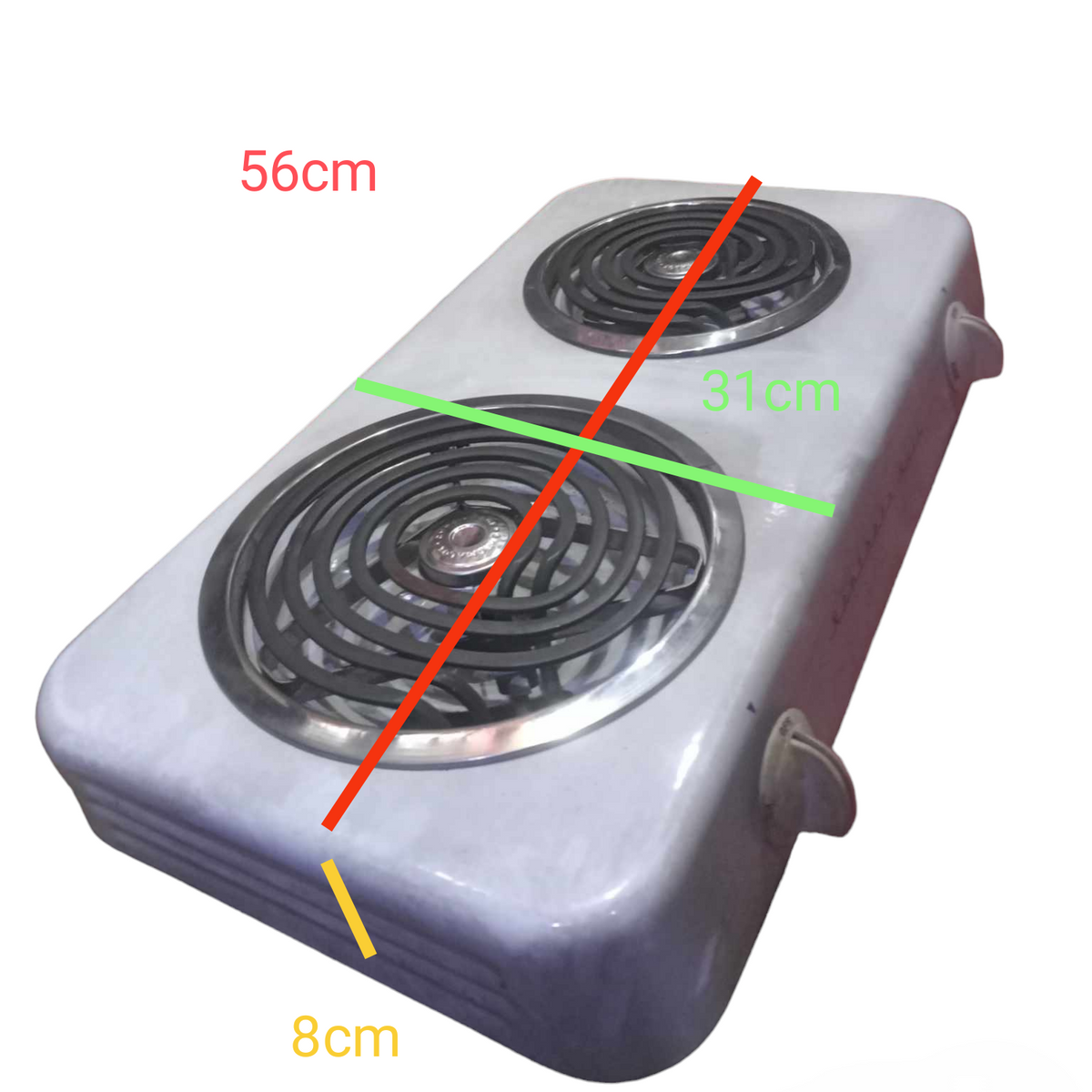 Northern Hill Electric Stove 2 Coil 110V compact white cooktop with two black coil burners
