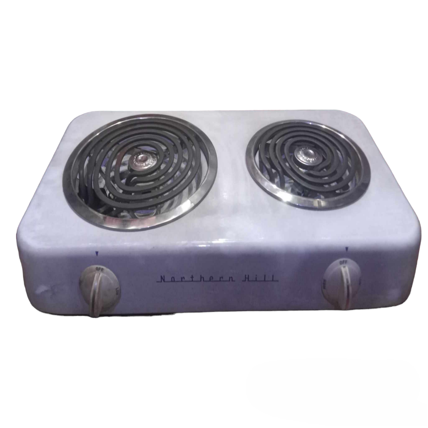 Northern Hill Electric Stove 2 Coil 110V portable cooktop with two burners and control knobs