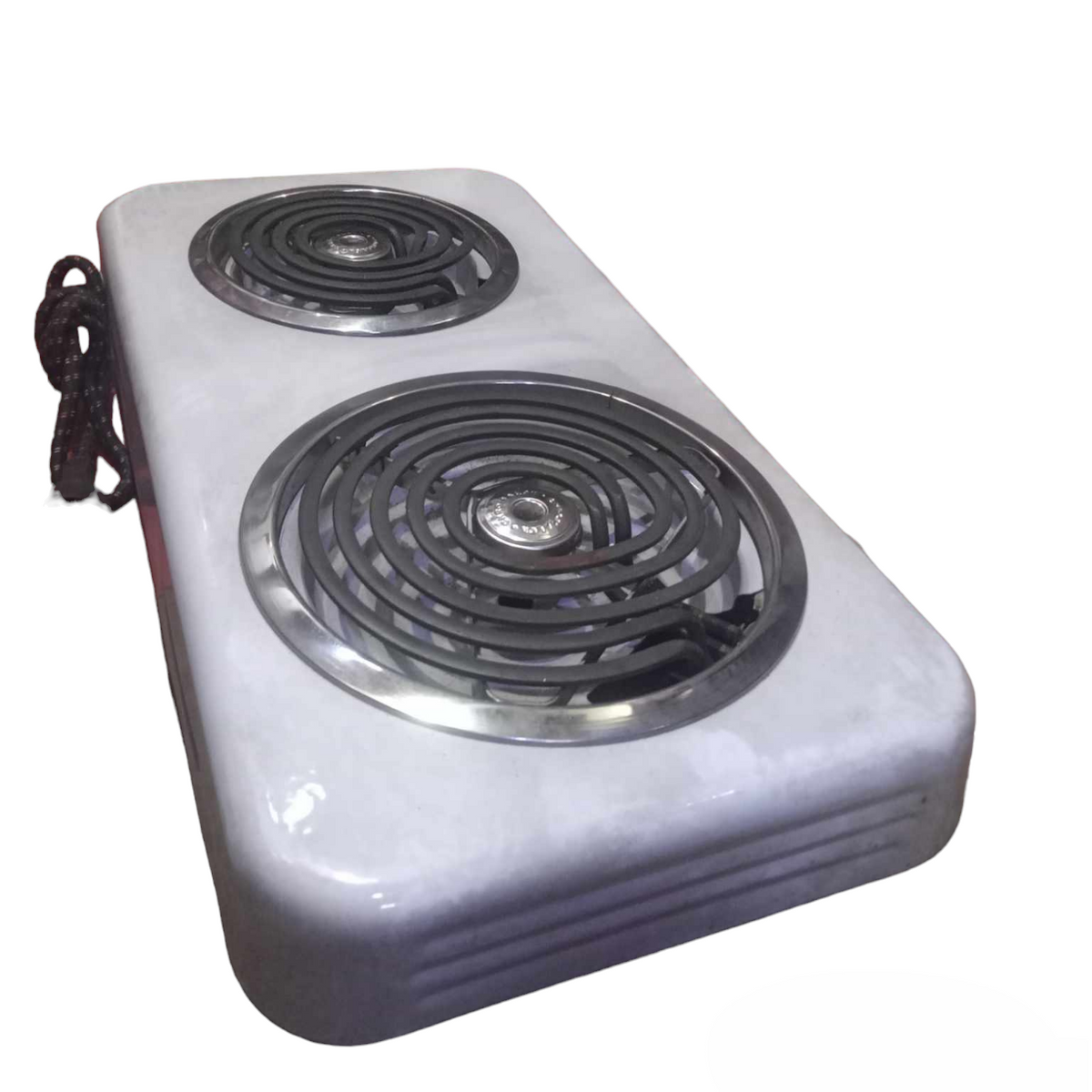 Northern Hill electric stove 2 coil 110V portable white cooktop with two heating elements