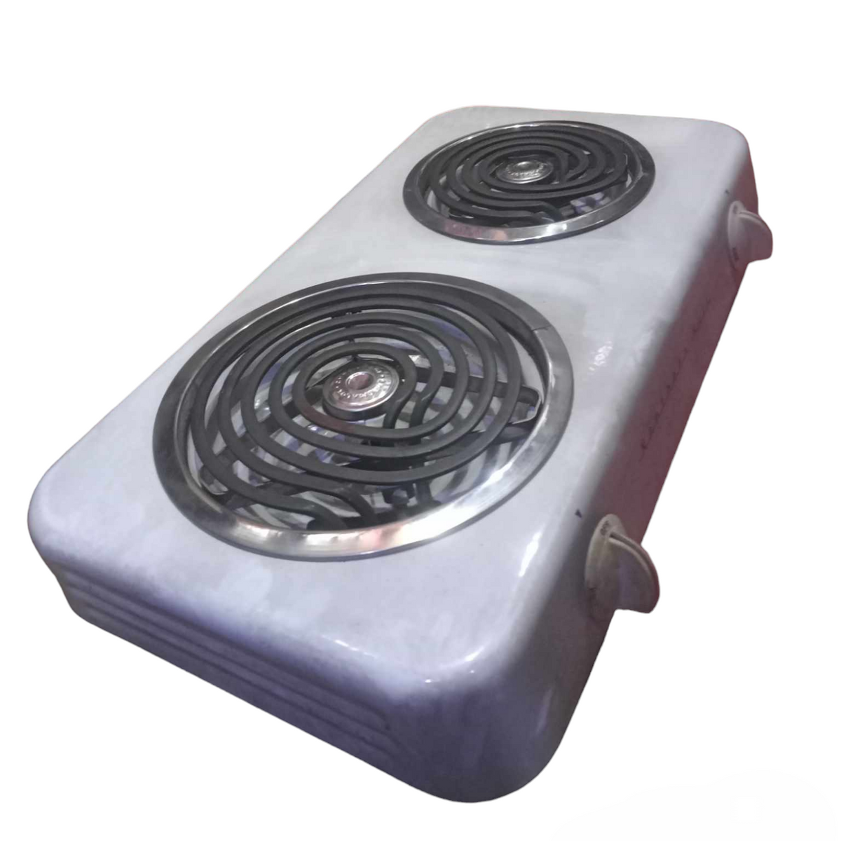 Northern Hill Electric Stove 2 Coil 110V portable cooktop with two heating elements and white body