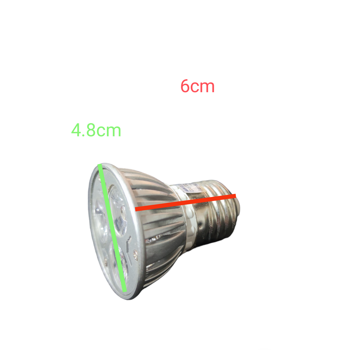 OES 3W LED 220V E27 Warm White bulb with dimensions 6 cm length and 4.8 cm diameter