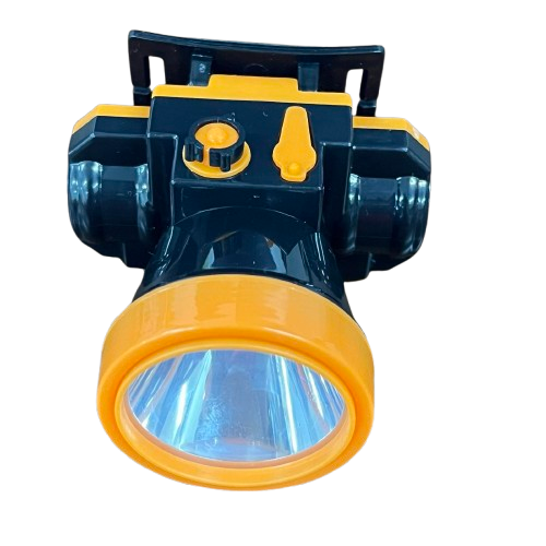 Shuta Head Lamp 74mm X 74mm X 50mm in black and yellow with adjustable knob and front light