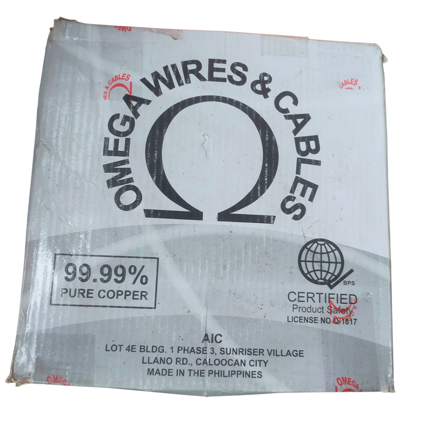 Omega 5.5mm THHN Wire AWG 10 Green box with 99.99 percent pure copper certification