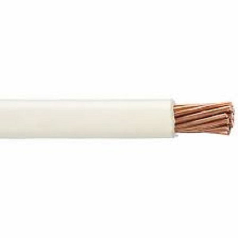 Omega THWN AWG 14 Stranded White electrical wire with white insulation and copper strands