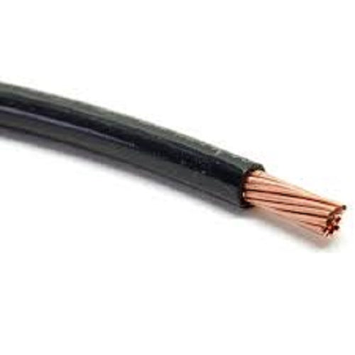 Omega THWN AWG 8 Black Stranded electrical wire with black insulation and exposed copper strands