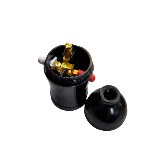 Omni black E27 Socket with Push Thru Switch lighting installation accessory with detachable cover