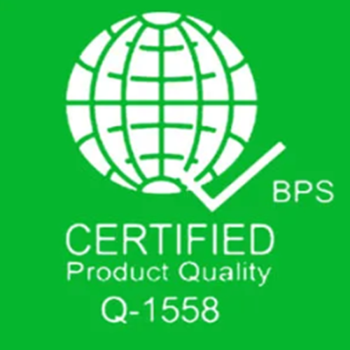 Omni universal outlet 2 gang certified product quality BPS logo with globe and checkmark