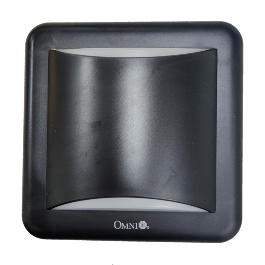 Omni weatherproof outdoor LED wall light Square 2700K in sleek black design for stylish outdoor illumination