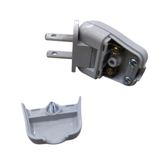 Omni WSP-003 swing plug showing opened gray plastic body and metal prongs for electrical connection