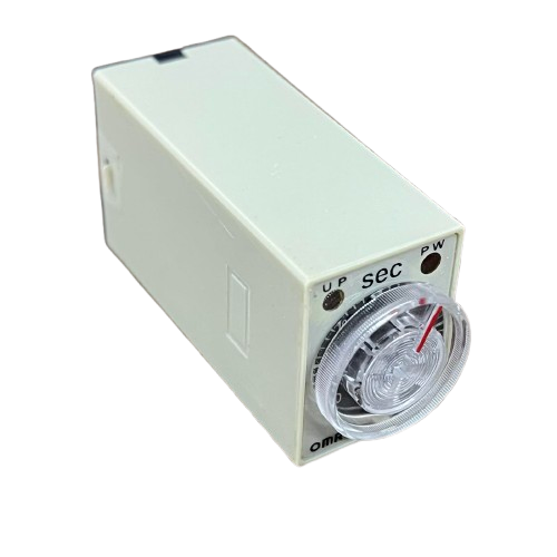 OMRON RELAY TIMER compact beige module with adjustable dial Timer Relay 30 seconds 8 pins 110V