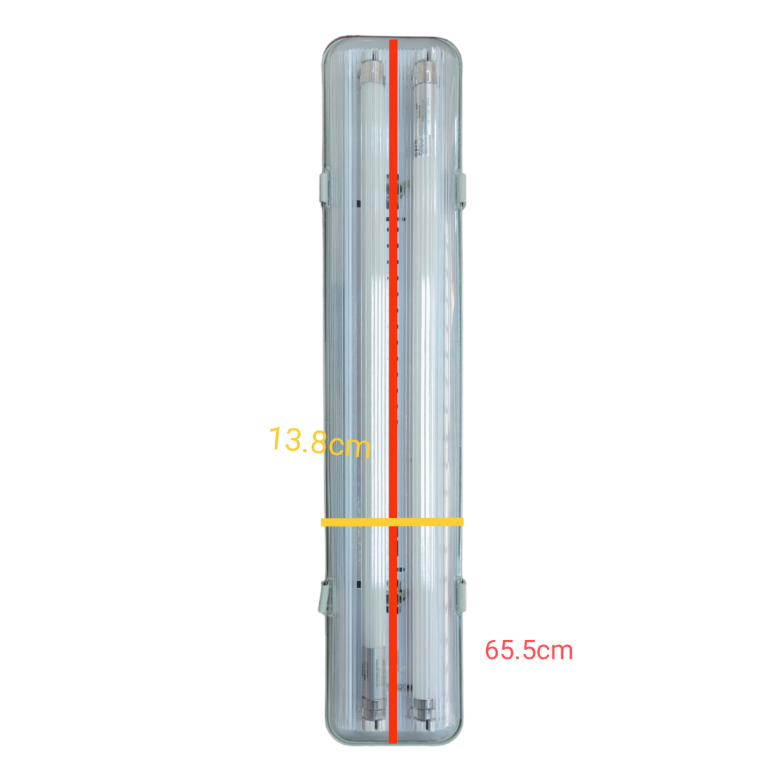 Opple 2x9W daylight LED tube light Weatherproof with dimensions 65.5cm and 13.8cm for outdoor use