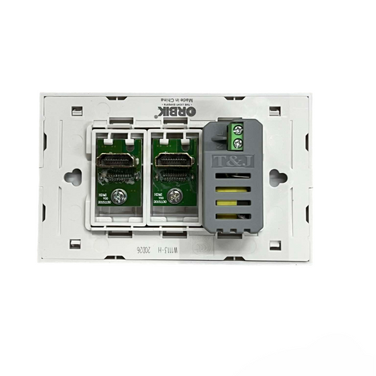 T&J 3 Gang Outlet with 2 HDMI Outlet and 1 USB-A Outlet power socket panel